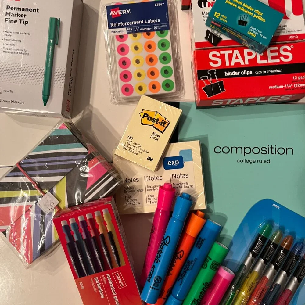 Office Supplies (Mixed‎ Lot - New!) Pens, Binder Clips,  More!